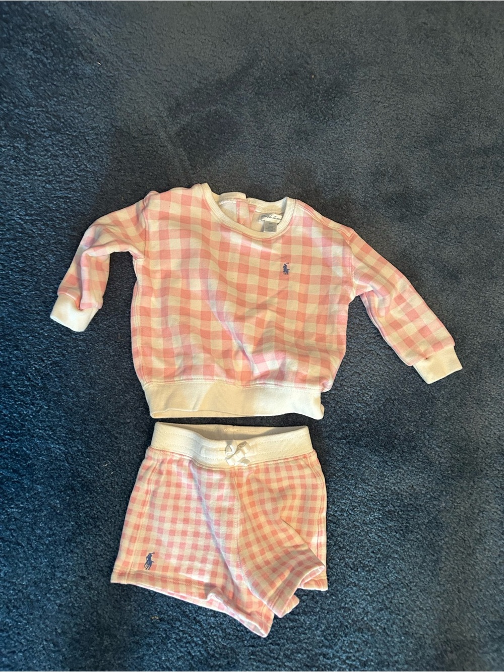 Ralph Lauren Pink Gingham Two-Piece Kids Pajama Set